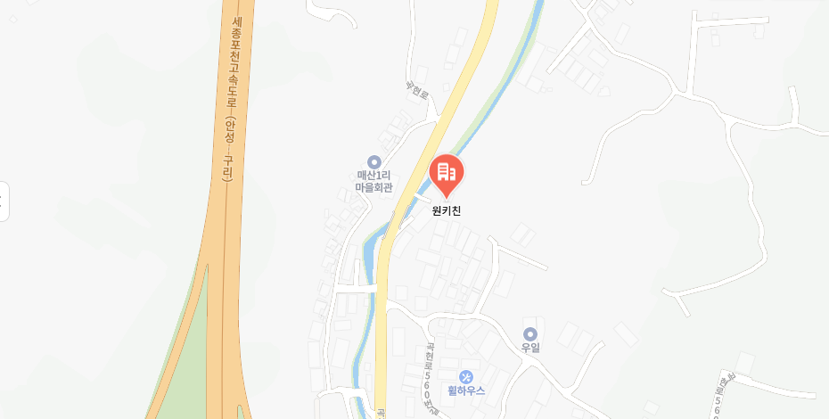 원키친 위치 지도 — 경기 용인시 처인구 모현읍 곡현로 572